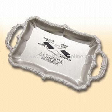 Ashtray with Embossed Design and Nickel Plating