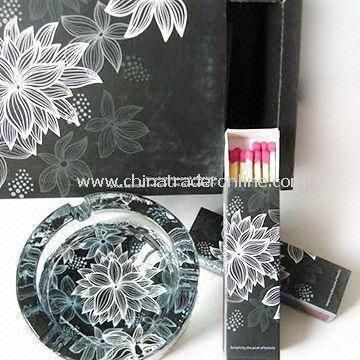 Glass Ashtray, Measures 8.5 x 3.5 x 7.5cm, OEM Orders are Welcome from China