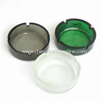 Glass Ashtray Available in Different Colors, for Promotional Purposes