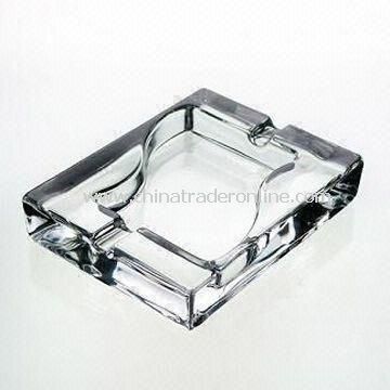 Glass Ashtray with Brand for Promotional Item, Weighing 530g