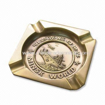 Metal Ashtray for Quality Promotion Use, Customized Designs/Logos are Welcomed from China