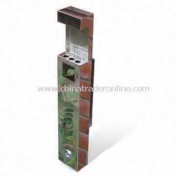 Outdoor Stainless Steel Ashtray Bin in Popular Design, Available with Lock and 1-piece Key from China