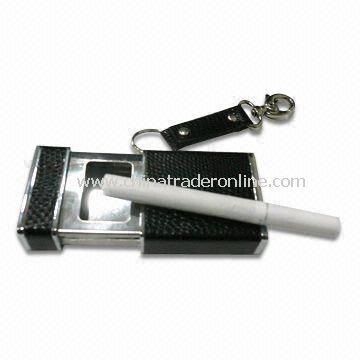 Portable Ashtray, Made of Stainless Steel and Zinc-alloy, Measures 1.99 x1.11 x 8.21cm from China