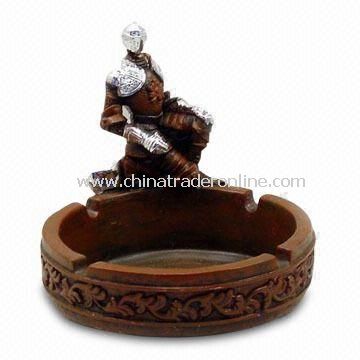Stylish Polyresin Ashtray with Hand-painted and Plating Finish, OEM Orders are Welcome