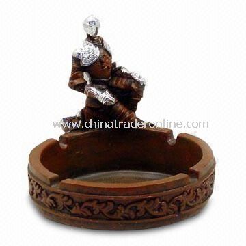 Stylish Polyresin Ashtray with Hand-painted and Plating Finish, OEM Orders are Welcome from China