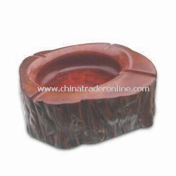 Ashtray, Made of Lychee Wood, Available in Brown