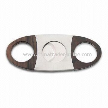 Cigar Cutters with Wooden Handle, Made of Stainless Steel Material