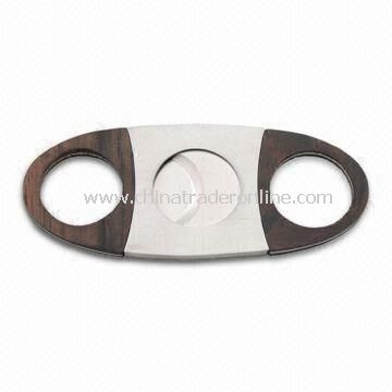 Cigar Cutters with Wooden Handle, Made of Stainless Steel Material from China