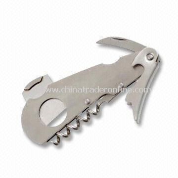 Extra Strong Corkscrew with Guillotine Cigar Cutter, Made of 100% Stainless Steel