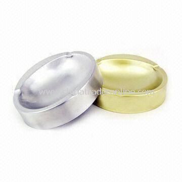 Oval-shaped Metal Ashtray, Customized Designs and Logos are Accepted from China