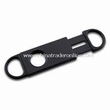 Stainless Steel Cigar Cutter with Matte ABS Finger Casing, Accepts Customized Colors