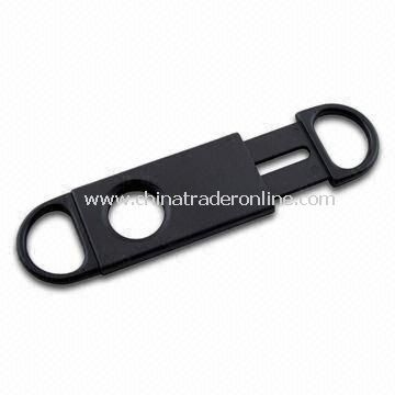 Stainless Steel Cigar Cutter with Matte ABS Finger Casing, Accepts Customized Colors from China