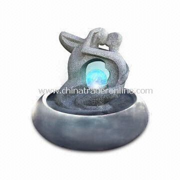 9.5-inch Durable Table Fountain in Various Designs with LED, Made of Fiberglass from China