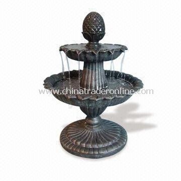 Close Design Two Tier Fountain, Made of Fiberglass, 36.5-inch Height, Various Designs are Available