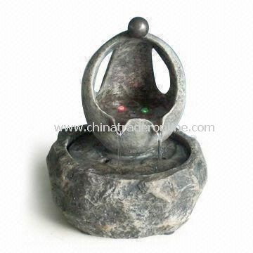 Durable Polyresin Table Fountain with LED and 7-inch Height, Available in Various Designs from China