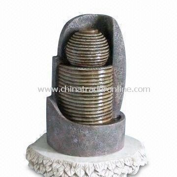Fiberglass Table Fountain with 14.5-inch Height, Available in Various Designs