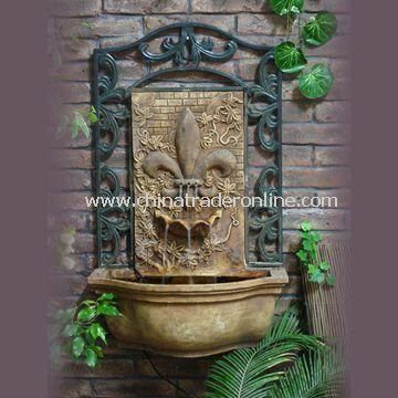 Fleur De Lis Wall Fountain, Made of Fiberglass, with 30.5-inch Height from China