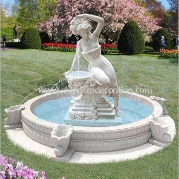 Garden Fountain, Suitable for Outdoor, Made of Travertine, Granite and Limestone from China