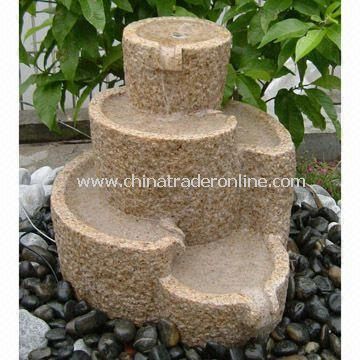 Garden Fountain for Outdoor Decorations with Bush Hammered Finish