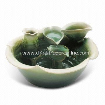 Handmade Ceramic Green Leaves Fountain, Simple but Nice and Delicate from China