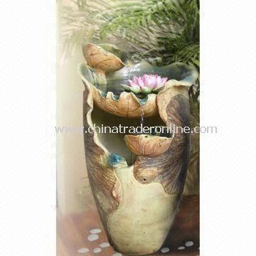 Handmade Fountain in Lotus Fairy Shape, Elegant and Delicate, Made of Ceramic