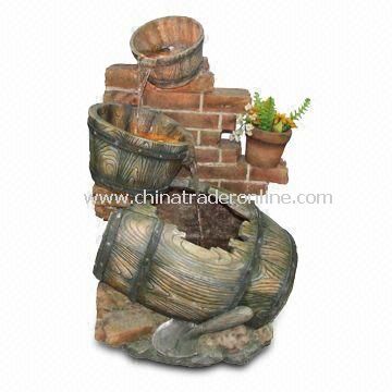 Large Wall Barrel Fountain, Made of Polyresin and Fiberglass Material, Fits for Outdoor Use from China