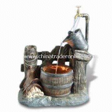 Light and Durable Garden Fountain, Made of Fiberglass, Available in Different Designs