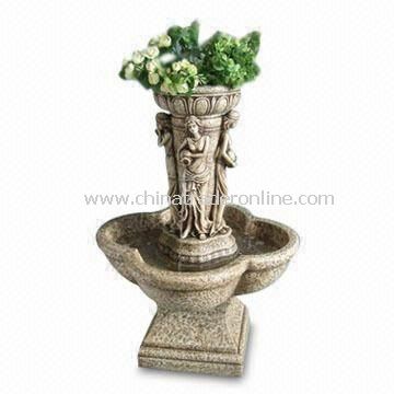 Light and Durable Garden Fountain, Made of Fiberglass, Various Designs are Available