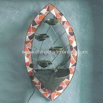 Metal Mosaic Wall Fountain, Made of Iron with 19.5-inch from China