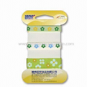 Spring Printed Satin Ribbon, Suitable for Decoration, Customized Colors are Accepted