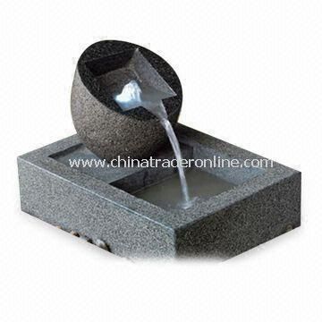 Tabletop Fountain, Made of Fiberglass and Granite, with Marble Finish, Suitable in Offices