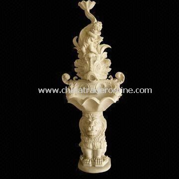 Wall Fountain, Made of Hunan off-white with Fish and Lion Design from China