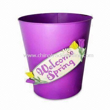 Welcome Spring Bucket Metal Crafts, Design for Garden Decoration