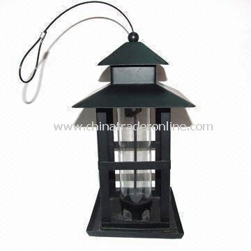 Bird Feeder, Made of Iron and Acryl, Black Painting, Automatic, Garden Decoration from China