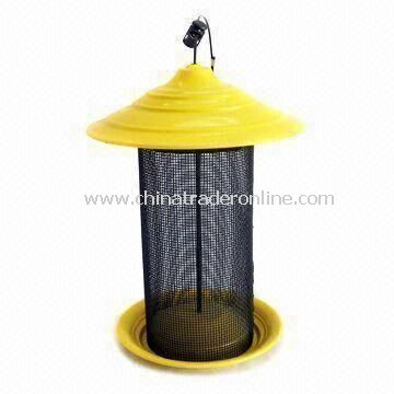 Bird Feeder, Made of Iron and Glass, with Black Painting, Automatic, for Garden Decoration from China