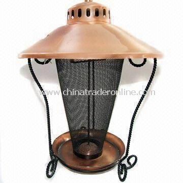 Bird Feeder, Made of Iron and Net, Dark Copper Plating, Black Painting, Automatic, Garden Decoration from China