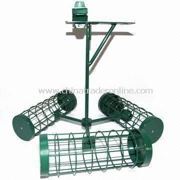 Bird Feeder, Made of Iron and Wire, Green Painting, Automatic, Garden Decoration from China