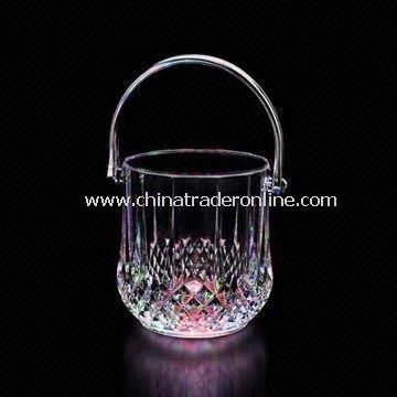 Crystal Clear Ice Bucket with Stainless Steel Holder from China