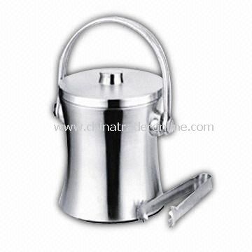 Durable Stainless Steel Ice Bucket, Measures 12.5 x 17cm