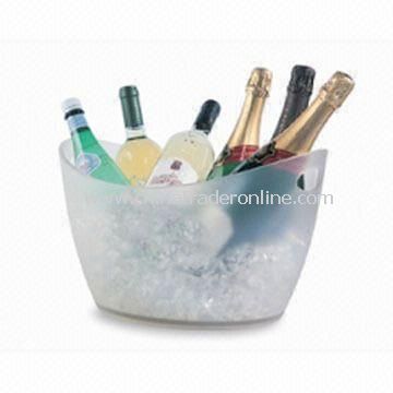 Ice Bucket, Oval-shaped, Made of Acrylic/ PC, Can Hold Up to 8 Bottles