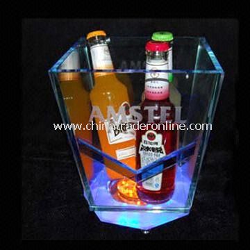 LED Ice Bucket with Built-in 3 or 6V Battery, Customized Designs are Accepted