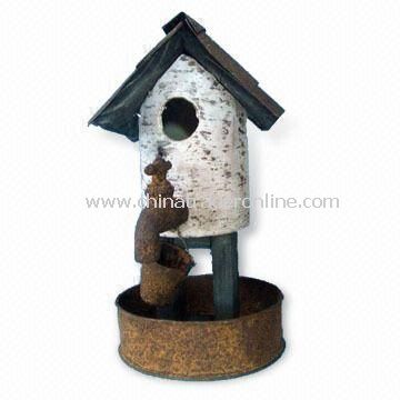 Metal Birdhouse for Easter Decoration, Measures 14.5 x 16 x 37.5cm from China