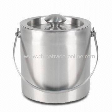 Stainless Steel Ice Bucket with Satin Finish