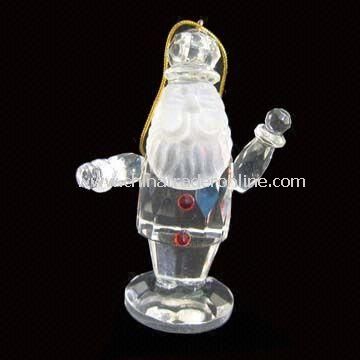 Christmas Ornament with Santa Claus Shape Design, Made of Crystal from China