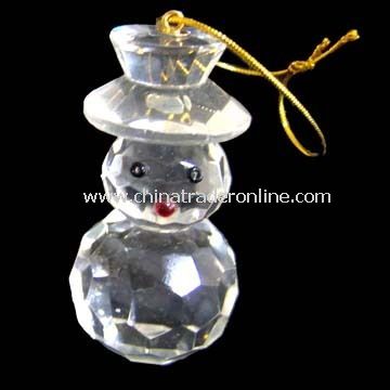 Christmas Ornament with Snowman Shape Design, Made of Crystal