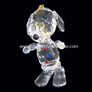 Christmas Ornament with Standing Dog Shape Design, Made of Crystal from China