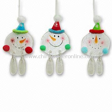 Christmas Ornaments (Fusion Glass Snowman Ornaments), OEM Orders Welcome