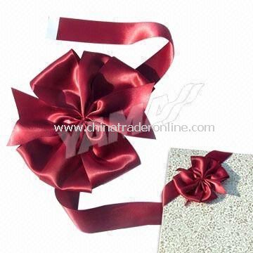 Christmas Ribbon Bow Made of Satin Ribbon, Available in Various Materials and with Printed Logo