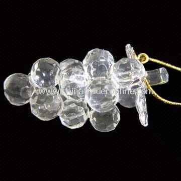 Crystal Ornament with Grape Shape Design, Can be Hung on Christmas Trees