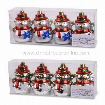 Glass Christmas Ornaments with PVC Box Package, Various Diameters are Available from China